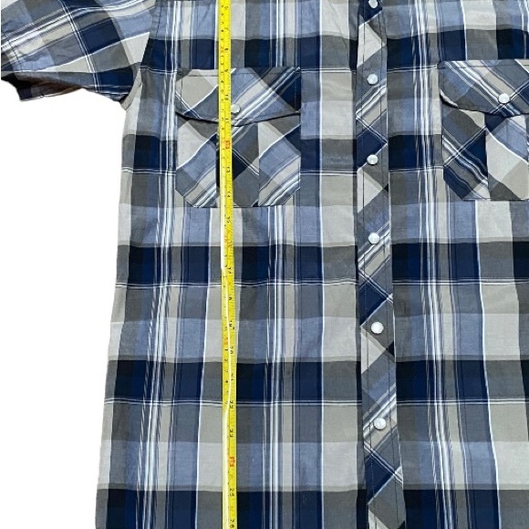Coevals Club Short Sleeve Plaid Pear Snap Buttons Western Shirt - Picture 8 of 9